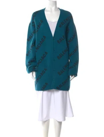 Pre-owned Balenciaga 2021 Virgin Wool Sweater In Blue