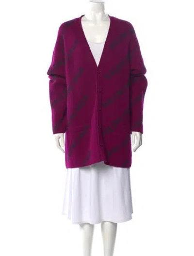 Pre-owned Balenciaga 2021 Virgin Wool Sweater In Purple
