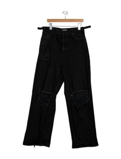 Pre-owned Balenciaga 2021 Wide Leg Jeans In Black