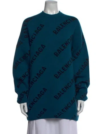 Pre-owned Balenciaga 2021 Wool Sweater In Black/blue