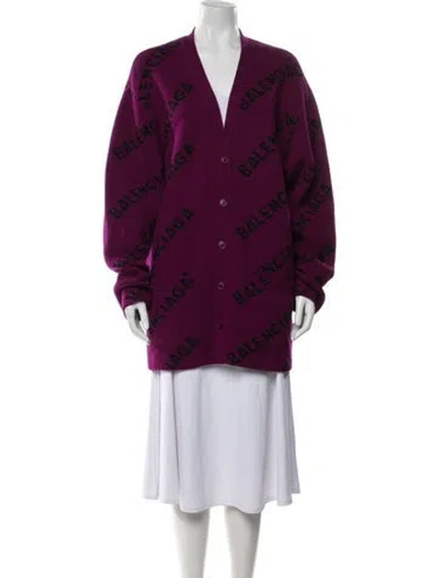 Pre-owned Balenciaga 2021 Wool Sweater In Purple