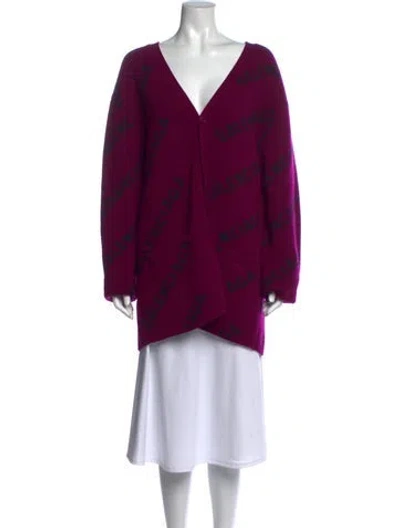 Pre-owned Balenciaga 2021 Wool Sweater In Purple