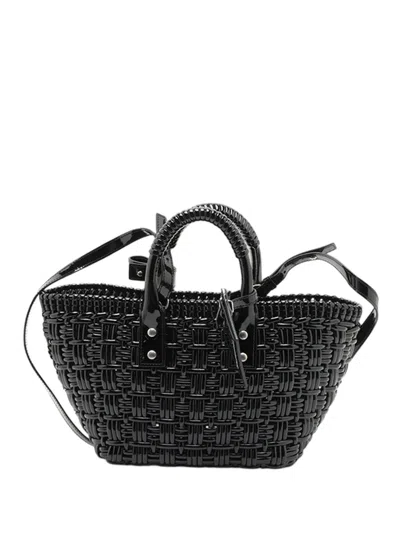 Pre-owned Balenciaga 2021-2026 Xs Faux Leather Bistro Basket Bag Satchel In Black