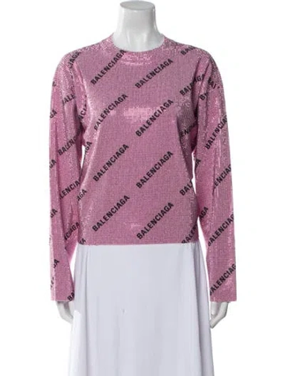 Pre-owned Balenciaga 2022 All Over Blouse In Pink
