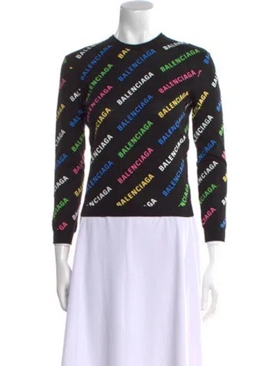 Pre-owned Balenciaga 2022 'all Over' Sweater In Black