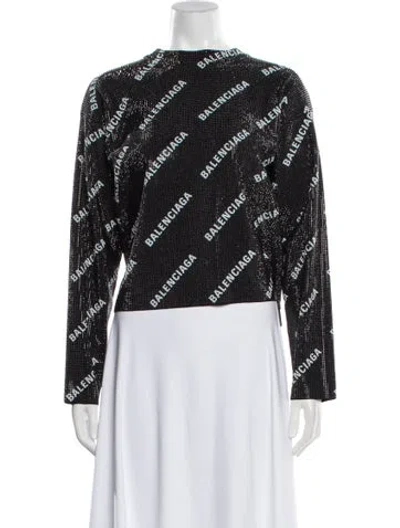 Pre-owned Balenciaga 2022 'all Over' Sweater In Black