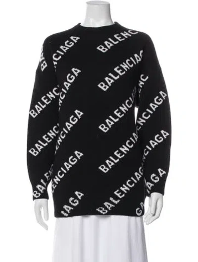 Pre-owned Balenciaga 2022 'all Over' Sweater In Black