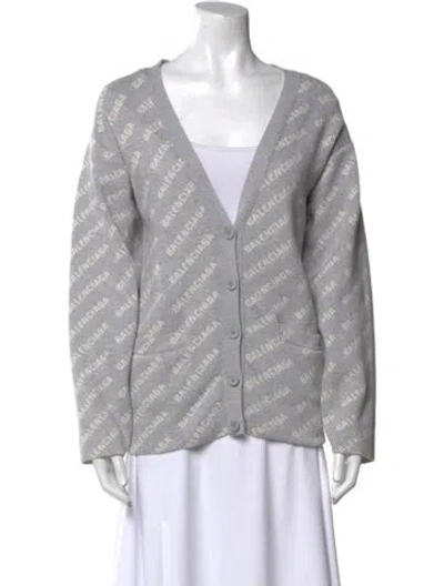 Pre-owned Balenciaga 2022 'all Over' Sweater In Gray