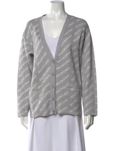 Pre-owned Balenciaga 2022 All Over Sweater In Grey