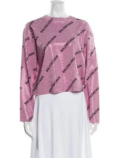 Pre-owned Balenciaga 2022 'all Over' Sweater W/ Tags In Pink
