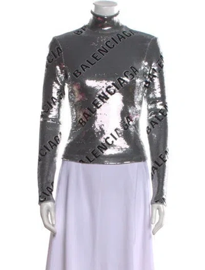 Pre-owned Balenciaga 2022 'all Over' Sweatshirt W/ Tags In Silver