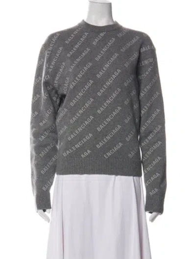 Pre-owned Balenciaga 2022 Allover Sweater In Gray