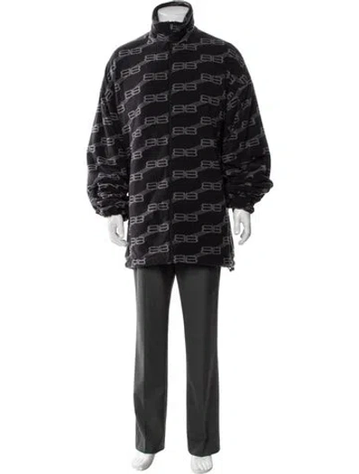 Pre-owned Balenciaga 2022 Bb Monogram Parka In Black
