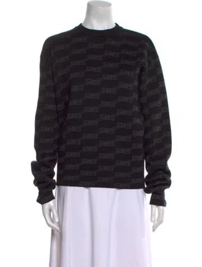 Pre-owned Balenciaga 2022 Bb Monogram Sweater In Black