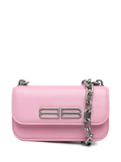 Pre-owned Balenciaga 2022 Calfskin Gossip Chain Xs Crossbody Bag In Pink