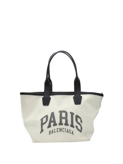 Pre-owned Balenciaga 2022 Cities Paris Small Tote Bag In White