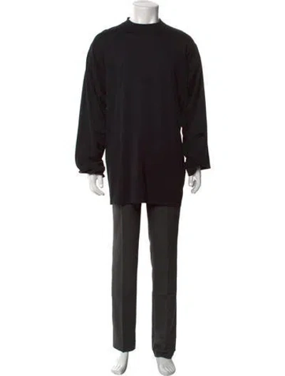 Pre-owned Balenciaga 2022 Crew Neck Henley In Black
