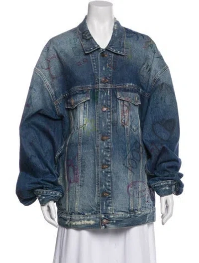 Pre-owned Balenciaga 2022 Denim Jacket In Blue