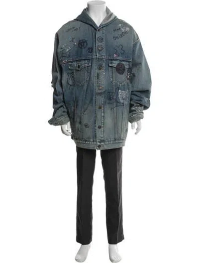 Pre-owned Balenciaga 2022 Denim Jacket W/ Tags In Blue