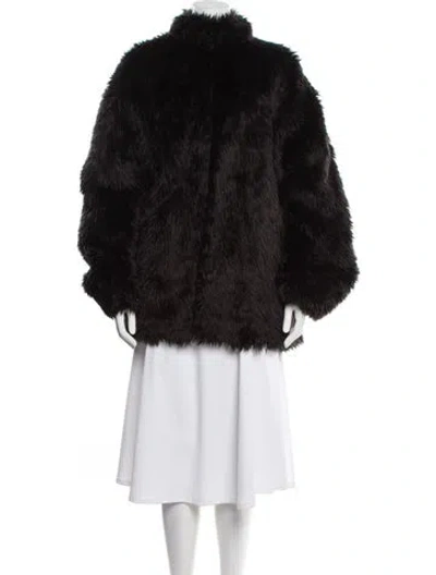 Pre-owned Balenciaga 2022 Faux Fur Coat In Black