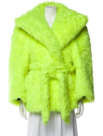 Pre-owned Balenciaga 2022 Faux Fur Coat In Green