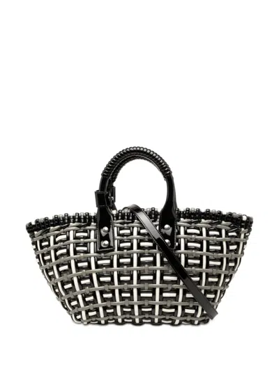 Pre-owned Balenciaga 2022 Faux Leather Bistro Basket Bag Xs Satchel In Gray