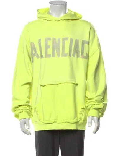 Pre-owned Balenciaga 2022 Graphic Print Hoodie In Yellow