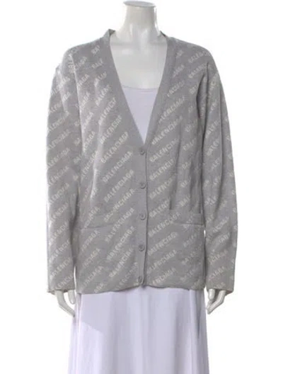 Pre-owned Balenciaga 2022 Graphic Print Sweater In Gray
