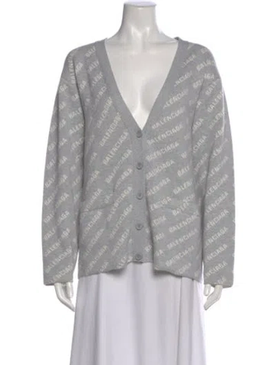 Pre-owned Balenciaga 2022 Graphic Print Sweater In Gray