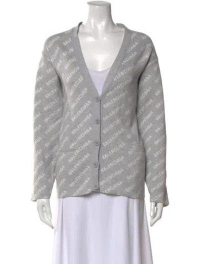 Pre-owned Balenciaga 2022 Graphic Print Sweater In Gray