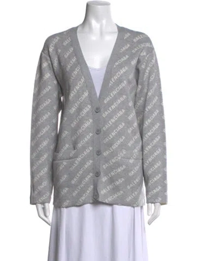 Pre-owned Balenciaga 2022 Graphic Print Sweater In Grey