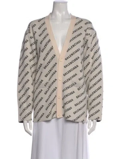 Pre-owned Balenciaga 2022 Graphic Print Sweater In Neutral