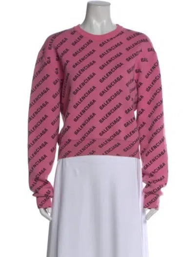 Pre-owned Balenciaga 2022 Graphic Print Sweater In Pink