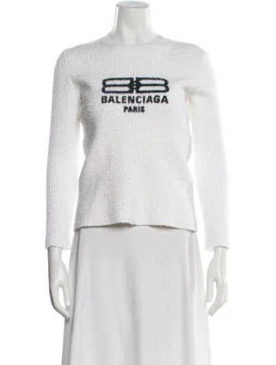 Pre-owned Balenciaga 2022 Graphic Print Sweater In White