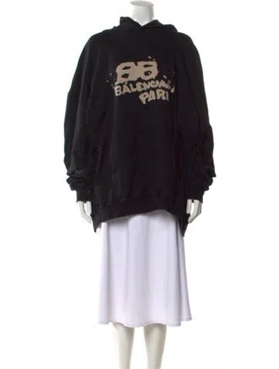 Pre-owned Balenciaga 2022 Graphic Print Sweatshirt In Black