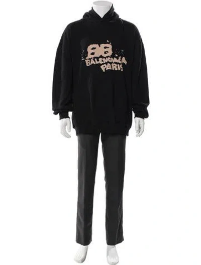 Pre-owned Balenciaga 2022 Graphic Print Sweatshirt In Black