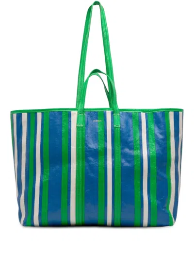 Pre-owned Balenciaga 2022 Lambskin Chatelet Carry All Tote Xl Satchel In Green