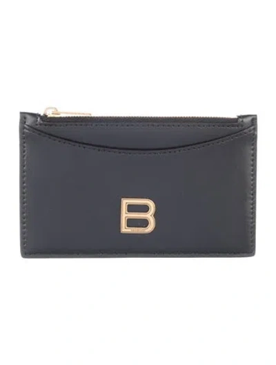 Pre-owned Balenciaga 2022 Leather Card Holder In Black