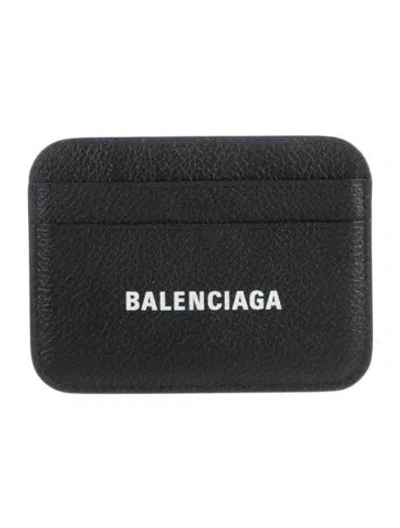 Pre-owned Balenciaga 2022 Leather Card Holder In Black