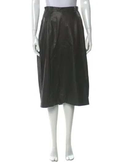 Pre-owned Balenciaga 2022 Leather Midi Skirt W/ Tags In Black