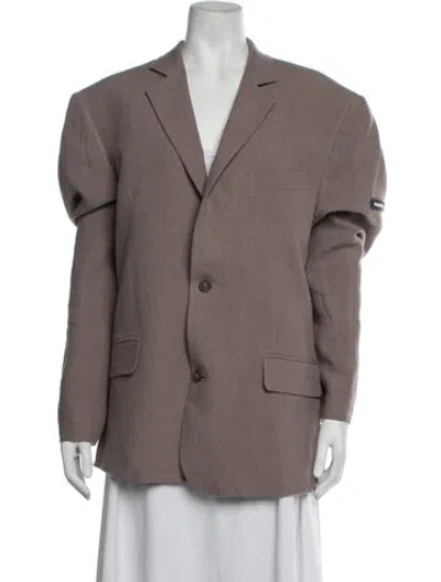 Pre-owned Balenciaga 2022 Linen Blazer In Grey