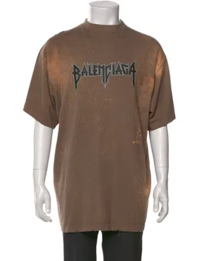 Pre-owned Balenciaga 2022 'metal' T-shirt In Brown