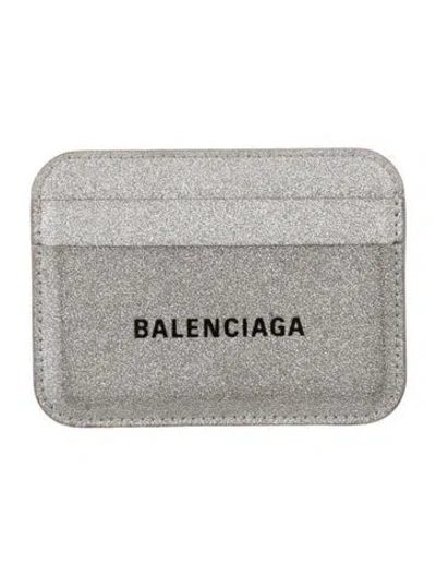 Pre-owned Balenciaga 2022 Metallic Glitter Card Holder