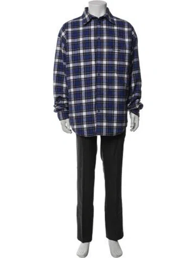 Pre-owned Balenciaga 2022 Plaid Print Jacket In Blue