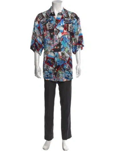Pre-owned Balenciaga 2022 'postcard' Shirt W/ Tags In Blue