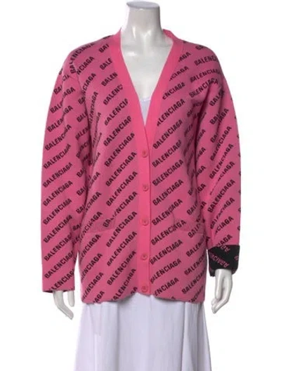 Pre-owned Balenciaga 2022 Printed Sweater In Pink