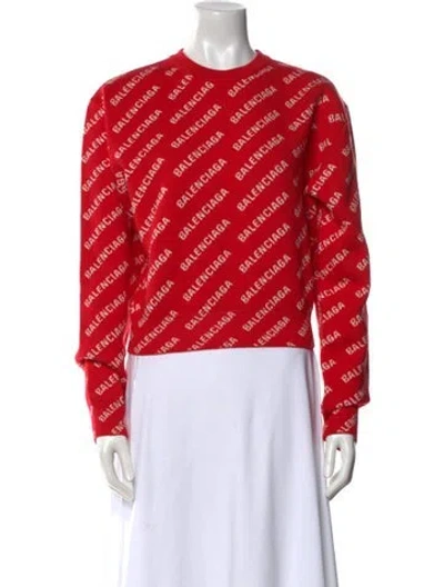 Pre-owned Balenciaga 2022 Printed Sweater In Red