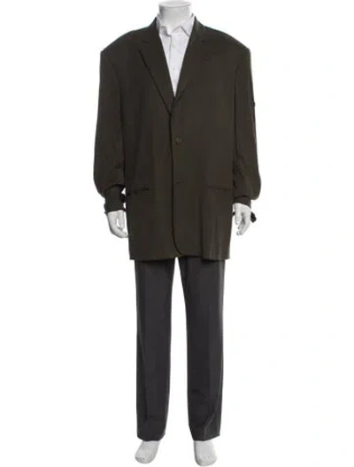 Pre-owned Balenciaga 2022 Signature Logo Blazer In Green