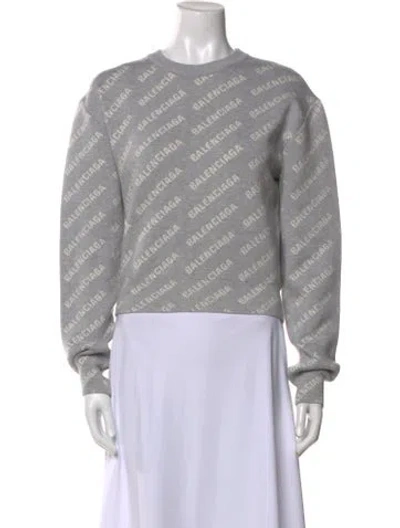 Pre-owned Balenciaga 2022 Striped Sweatshirt In Gray