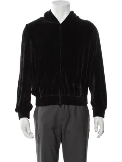 Pre-owned Balenciaga 2022 Velour Bomber Jacket In Black